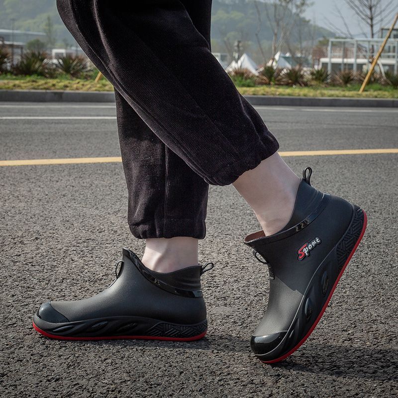 Fishing Boots - รองเท้าบูทกันฝนระดับกลางน่องสำหรับผู้ชายทันสมัย ​​กันน้ำ นุ่มสบาย ป้องกันกลิ่น รองเท้าบูทกันฝนสำหรับฤดูใบไม้ผลิและฤดูใบไม้ร่วง รองเท้าตกปลากันลื่น