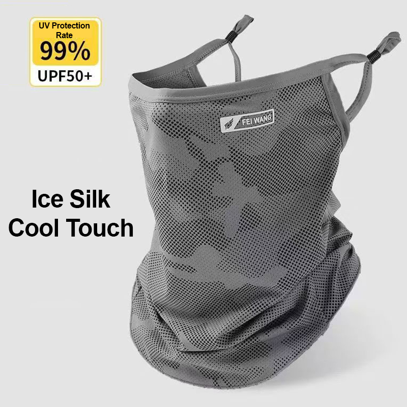 Fishing Mask Sun Protection - ผ้าคลุมคอป้องกันรังสียูวี ผ้าปิดหน้าใยไหมเย็น สำหรับทุกเพศ ใช้สำหรับปั่นจักรยาน ระบายอากาศได้ดี ใช้สำหรับตกปลา