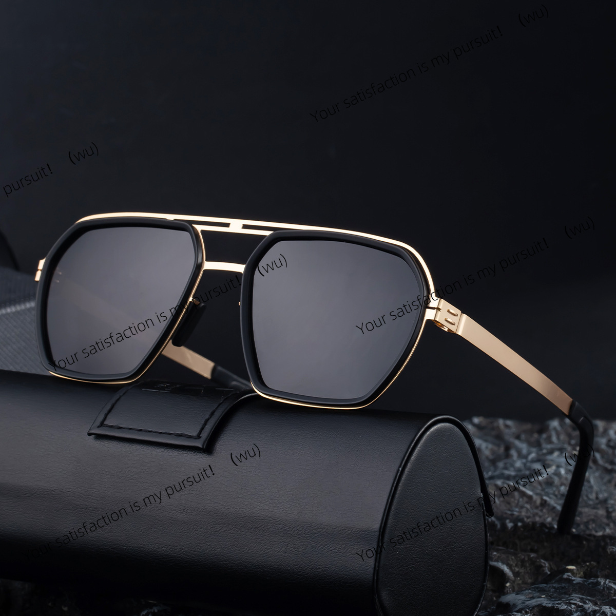 Fishing Sunglasses Polarized - แว่นกันแดดโพลาไรซ์แบบสองเลนส์ กรอบสี่เหลี่ยม สแตนเลส สำหรับผู้ชาย ตกปลา ขับรถ