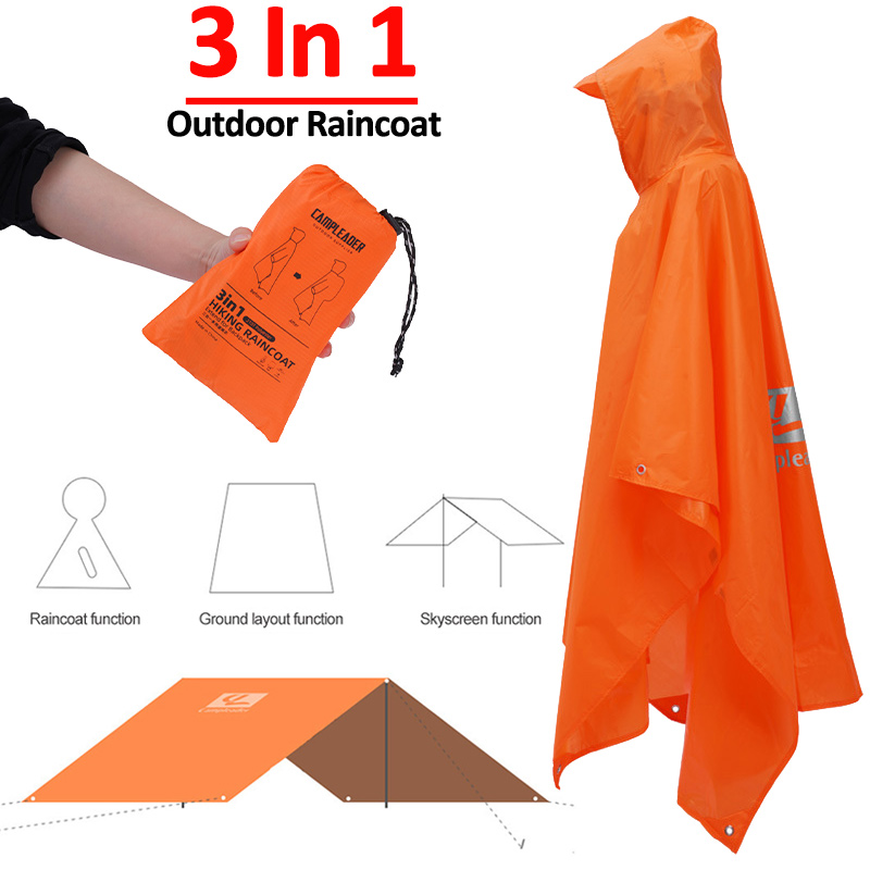 Fishing Rain Suit - 3 In 1 เสื้อกันฝนกลางแจ้งHoodedแขนยาวกันน้ําRain Ponchoรถจักรยานยนต์Rain Cover