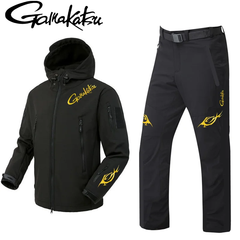 Fishing Rain Suit - ใหม่ฤดูใบไม้ร่วงและฤดูหนาวขนแกะชุดตกปลาสําหรับชายขนแกะตกปลาเสื้อแจ็คเก็ตและกางเกง 2 ชิ้นเสื้อผ้าชุด