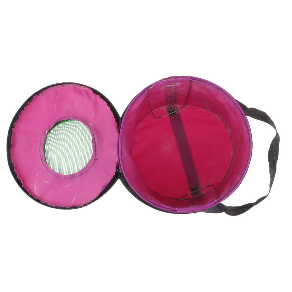 Fishing Bag Waterproof - ถังตกปลาแบบพับได้พร้อมฝาตาข่าย กระเป๋าเก็บของผ้าใบกันน้ำสำหรับตกปลากลางแจ้ง แคมป์ปิ้ง และเดินป่า