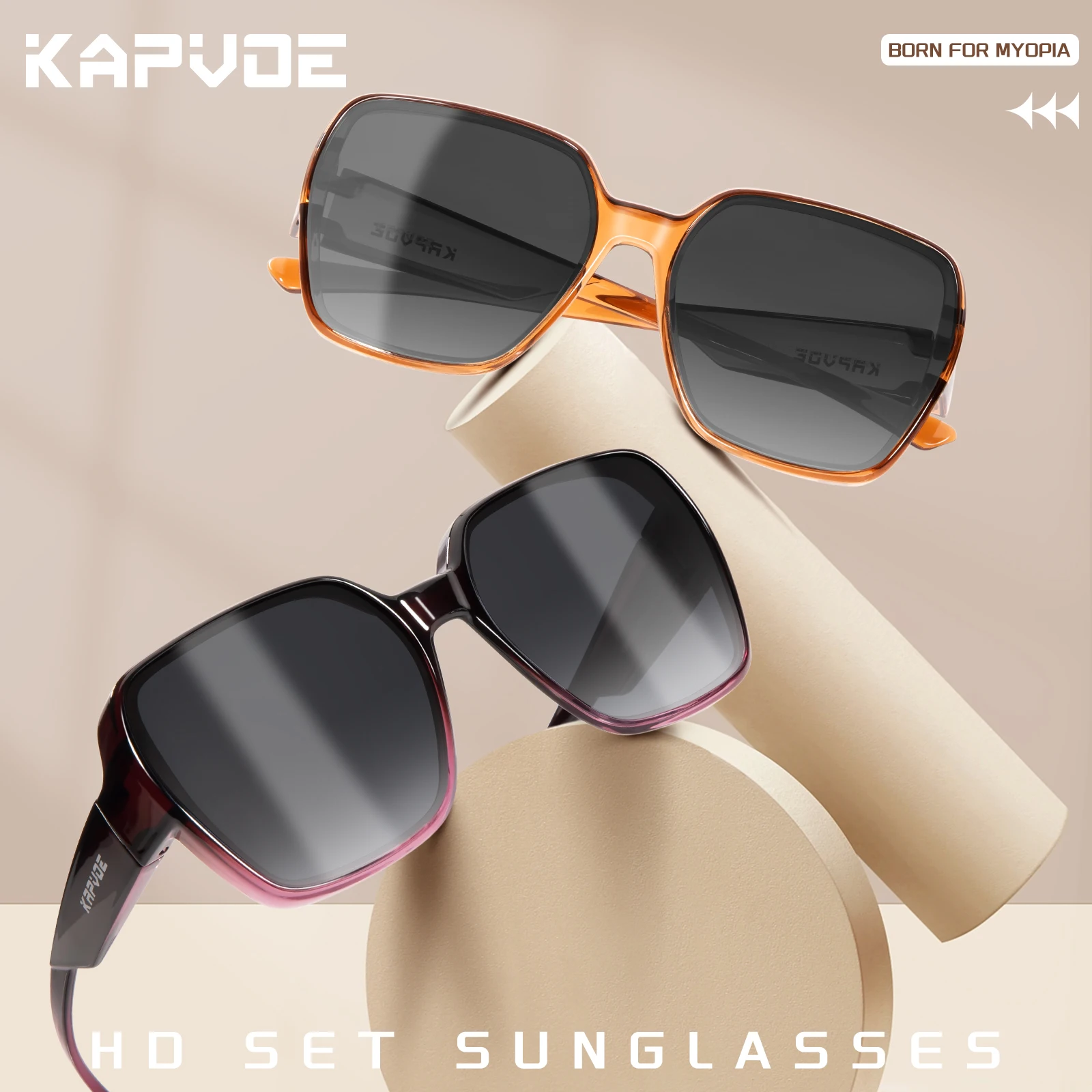 Fishing Sunglasses Polarized - แว่นกันแดด Kapvoe ทรง Fitover ขนาดใหญ่ ทรงเหลี่ยม