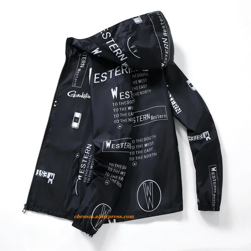 Fishing Jacket Waterproof - Gamakatsu เสื้อตกปลาผู้ชาย, เสื้อตกปลากันแดดกลางแจ้งฤดูร้อนเสื้อแจ็คเก็ตตกปลามีฮู้ดป้องกันรังสียูวีระบายอากาศได้