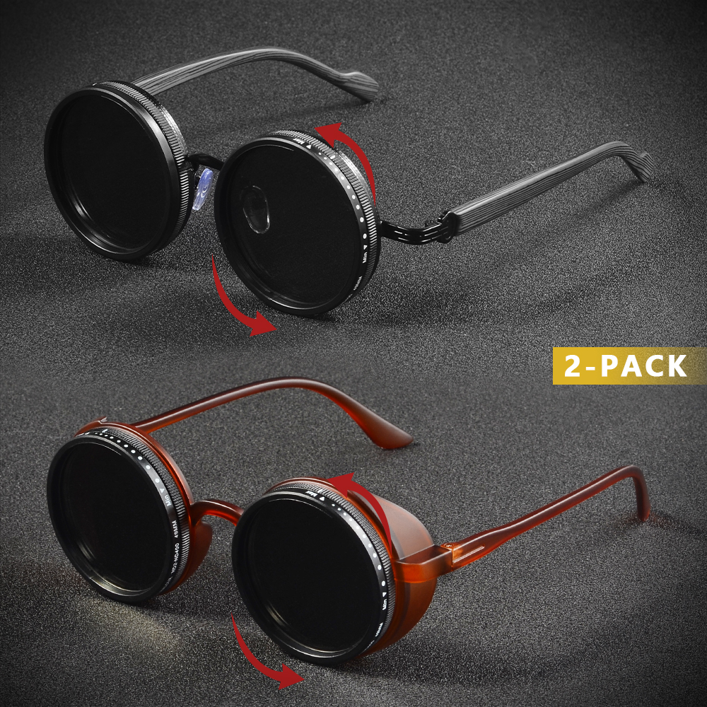 Fishing Sunglasses Polarized - แว่นกันแดด CRIXALIS แบบโพลาไรซ์ 2 ชิ้น สไตล์สตีมพังก์