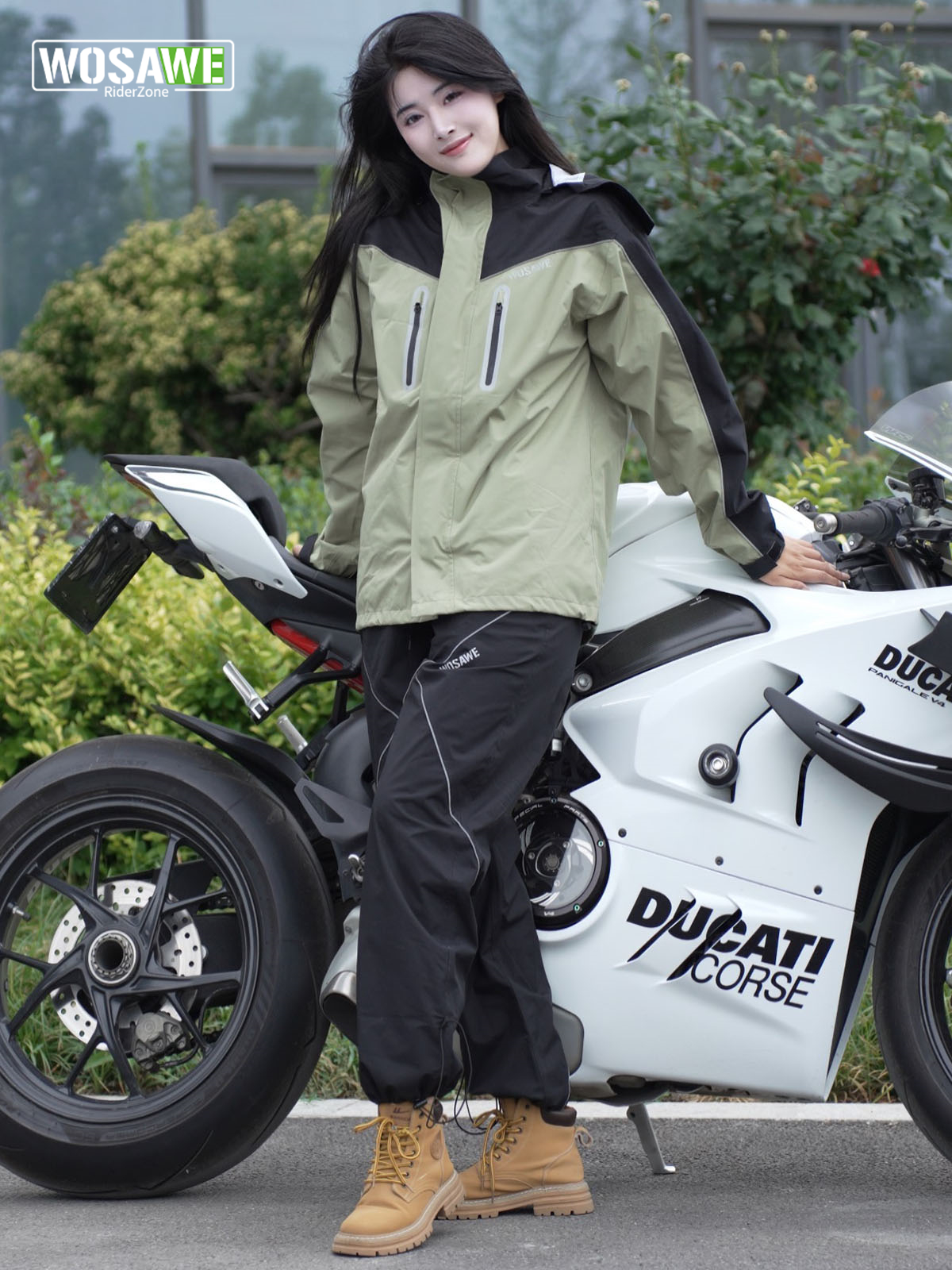 Fishing Jacket Waterproof - มอเตอร์ไซด์ชุดขี่รถกันน้ำเสื้อแจ็คเก็ตกันฝนกางเกงตั้งแคมป์เดินป่าตกปลาเสื้อกันฝนโมโตเสื้อกันฝนพร้อมกระเป๋าพกพา