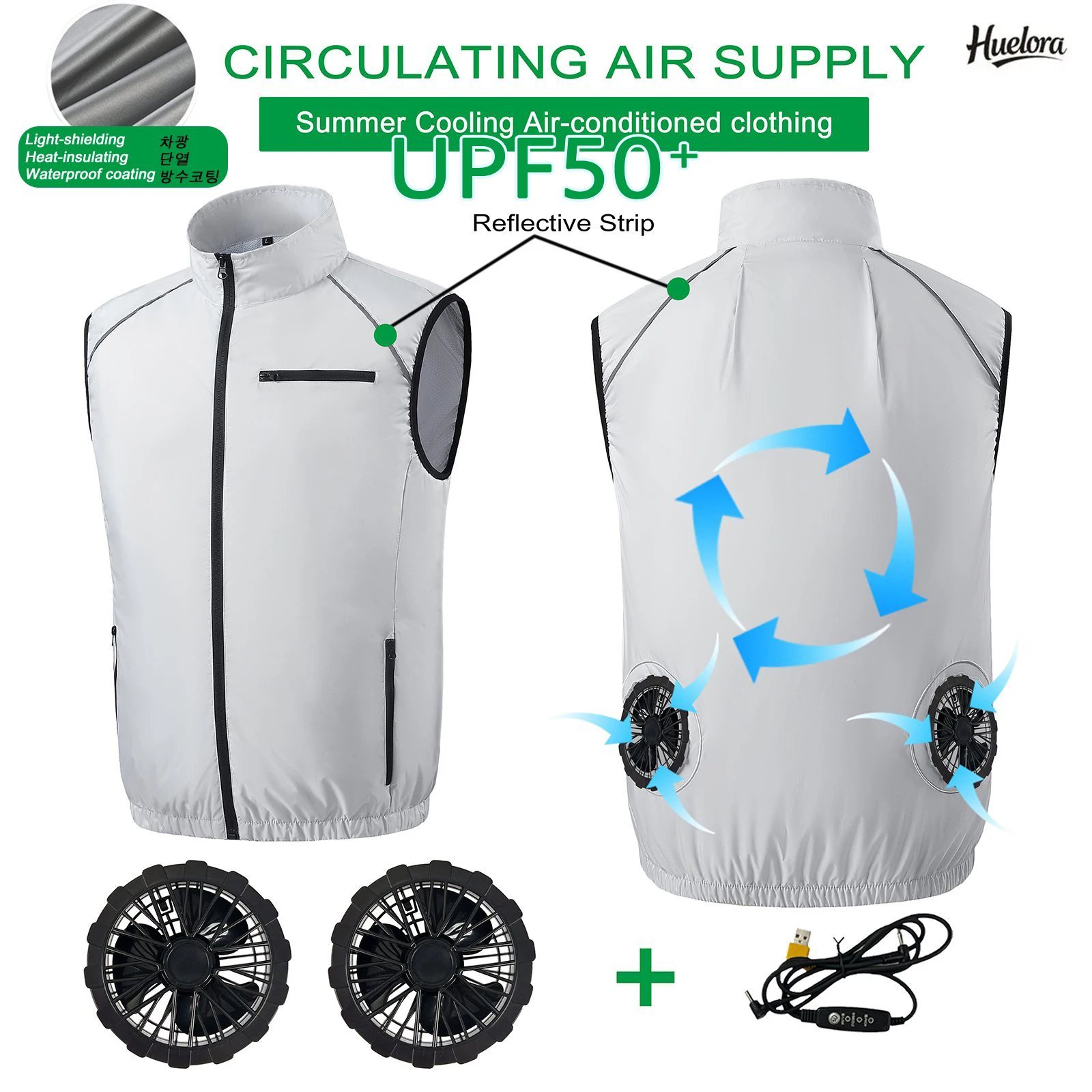 Fishing Vest - ฤดูร้อน Cool เสื้อกั๊กสวมใส่เครื่องทําความเย็นพัดลมเสื้อกั๊ก Air Conditioner เสื้อผ้ากลางแจ้ง