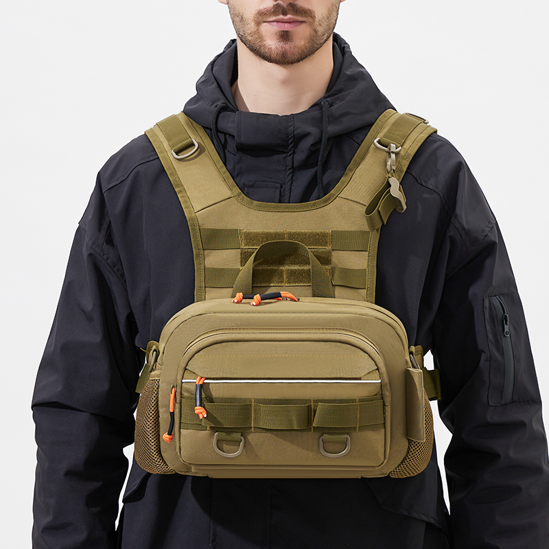 Fishing Backpack - ผู้ชายกระเป๋ายุทธวิธีตกปลากระเป๋าเป้สะพายหลังผู้ถือ Rod Lure LUYA เสื้อกั๊กเกียร์เก็บ Pack