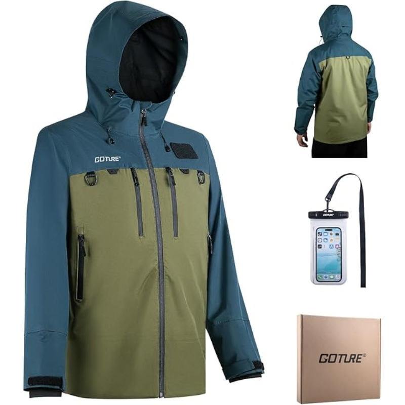 Fishing Jacket Waterproof - เสื้อแจ็คเก็ตกันน้ำสำหรับตกปลา Goture ระบายอากาศได้ดี พร้อมกระเป๋าใส่โทรศัพท์แบบกันน้ำ สำหรับผู้ชายและผู้หญิง ไซส์