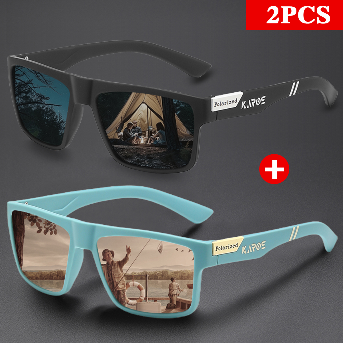 แว่นกันแดดทรงสี่เหลี่ยมสไตล์เร - Fishing Sunglasses Polarized บทวิจารณ์และราคา