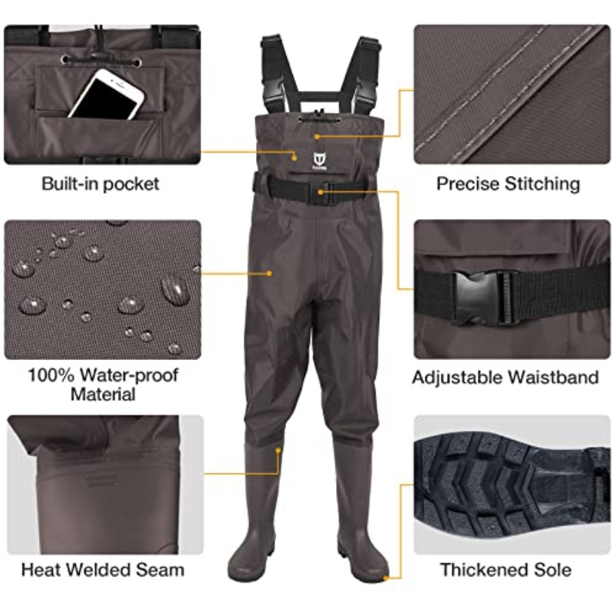 ชุดลุยน้ำแบบ Bootfoot Chest Wa - Fishing Waders บทวิจารณ์และราคา