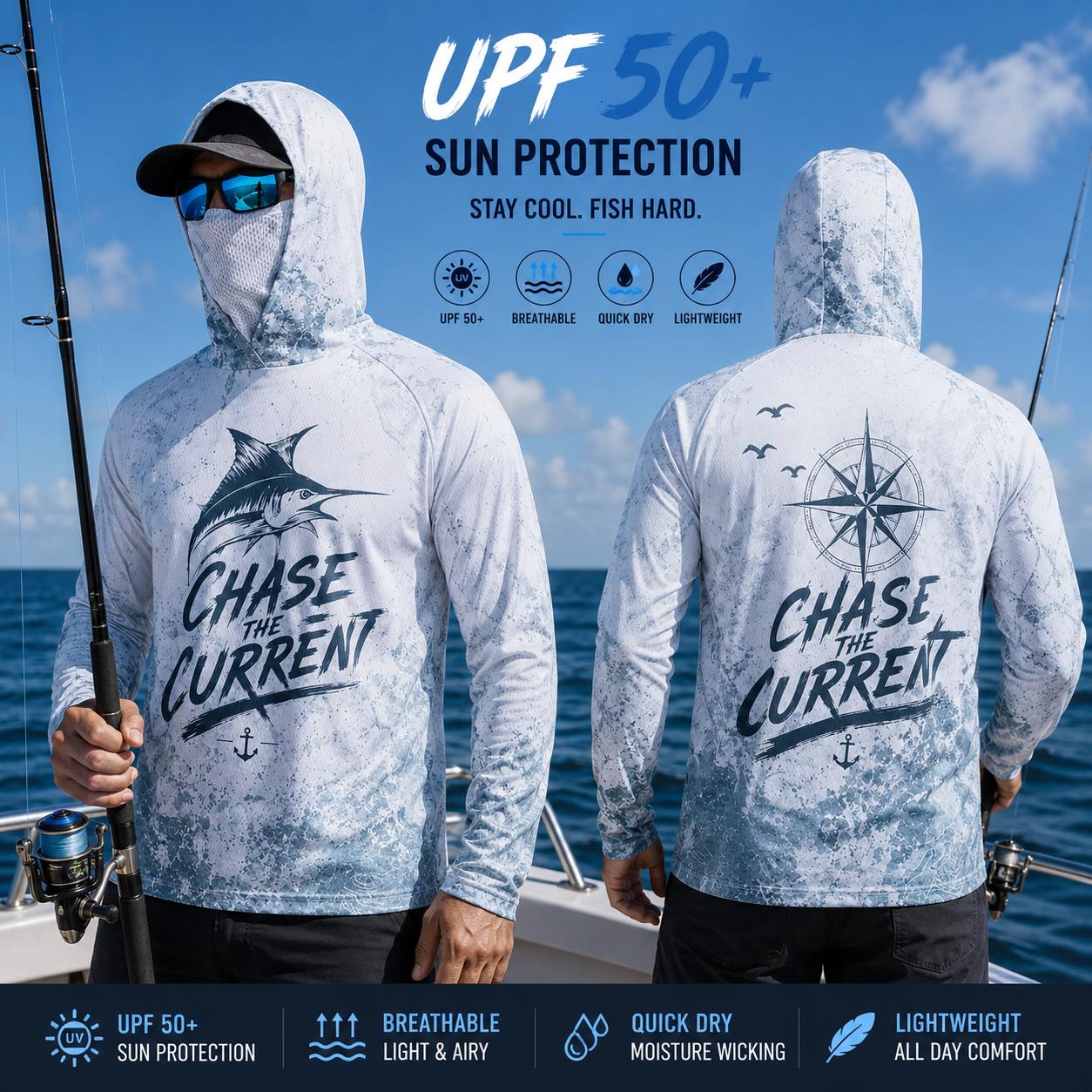 เสื้อฮู้ดดี้ตกปลาผู้ชาย แขนยาว - Fishing Hoodie บทวิจารณ์และราคา