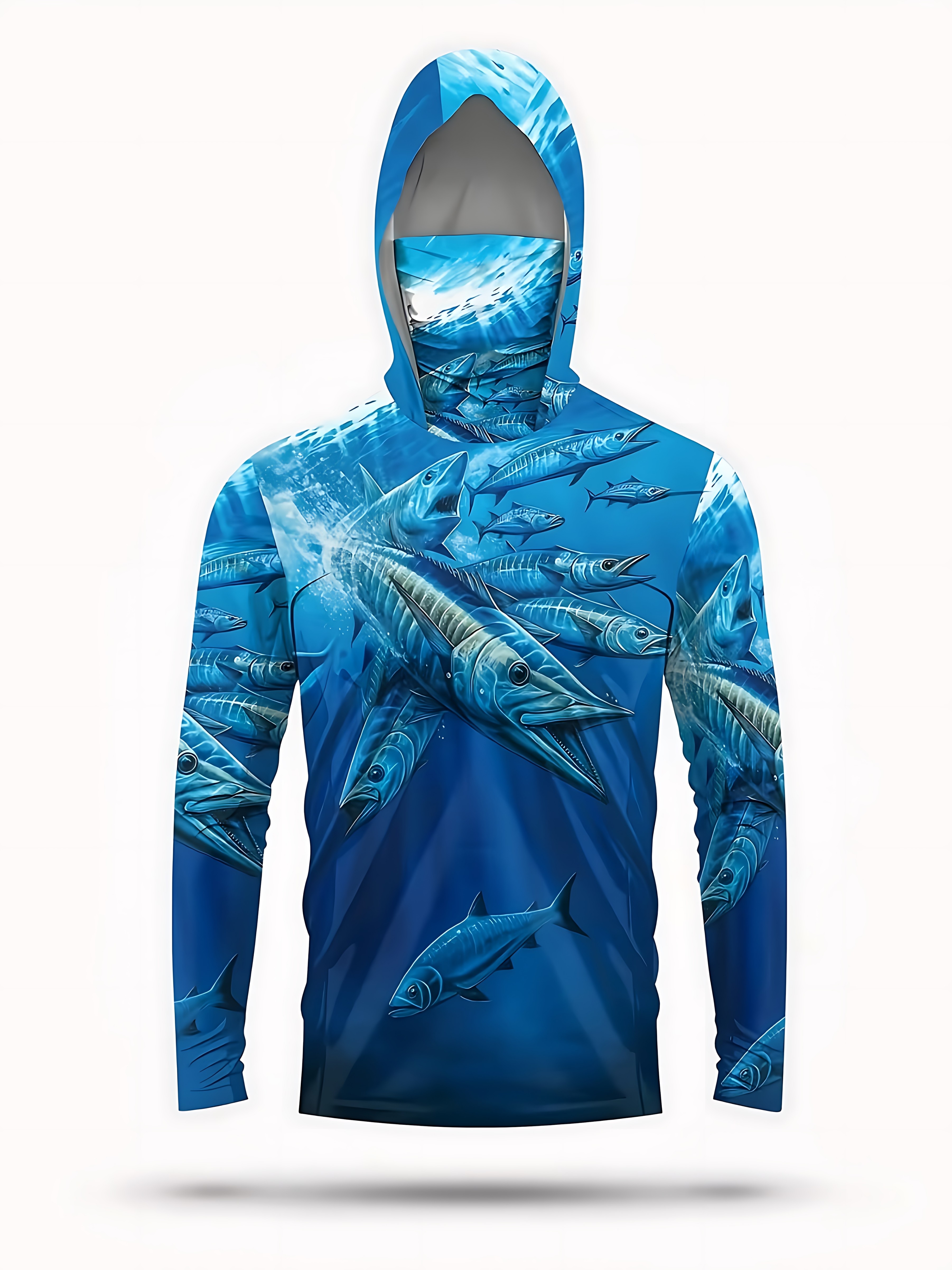 เสื้อตกปลาแบบมีฮู้ดสำหรับผู้ชา - Fishing Shirt Uv Protection บทวิจารณ์และราคา
