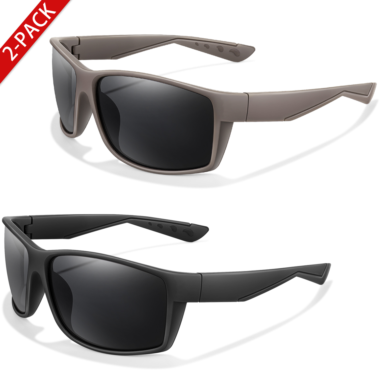 แว่นกันแดดโพลาไรซ์ 2 แพ็คป้องก - Fishing Sunglasses Polarized บทวิจารณ์และราคา