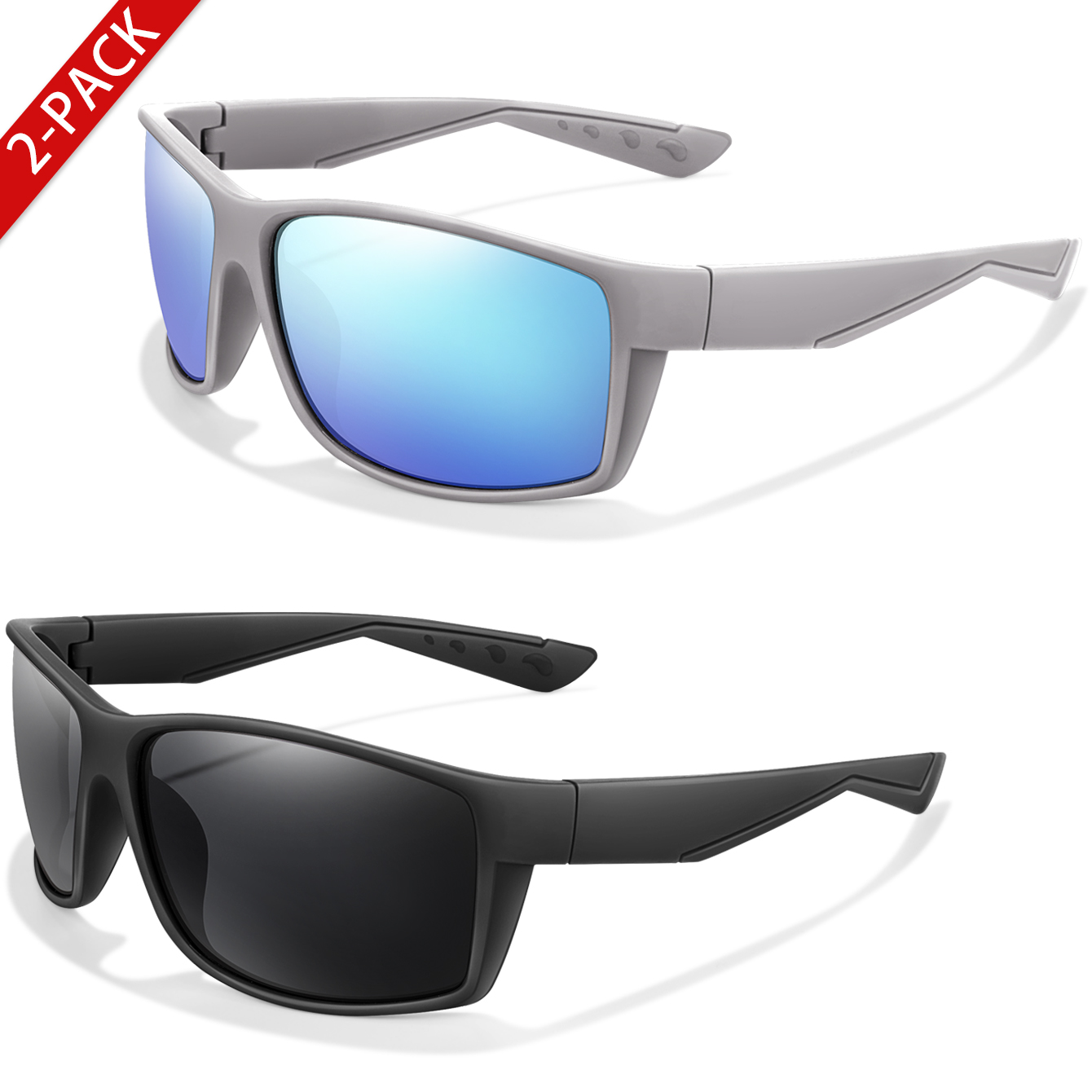 แว่นกันแดดโพลาไรซ์ 2 แพ็คป้องก - Fishing Sunglasses Polarized บทวิจารณ์และราคา