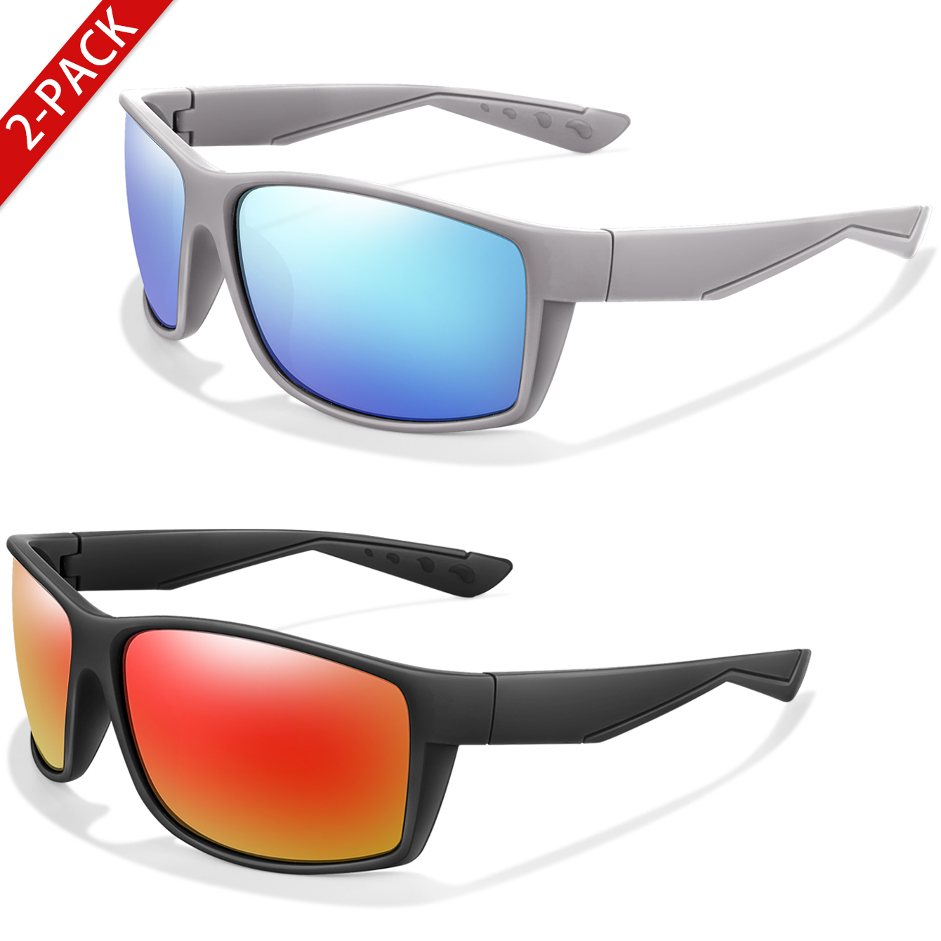 แว่นกันแดดโพลาไรซ์ 2 แพ็คป้องก - Fishing Sunglasses Polarized บทวิจารณ์และราคา