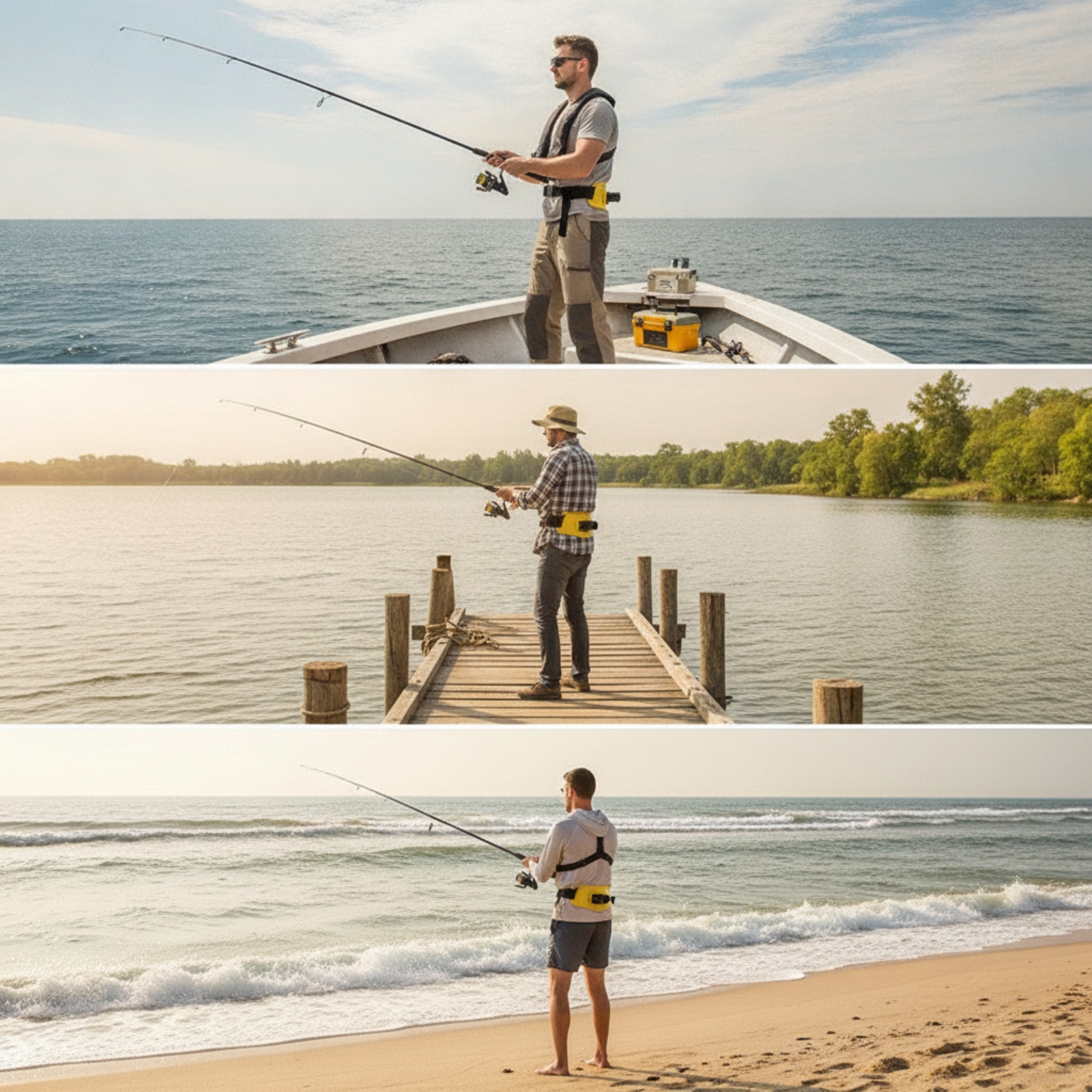 เข็มขัดตกปลาพร้อมที่ใส่คันเบ็ด - Fishing Belt บทวิจารณ์และราคา