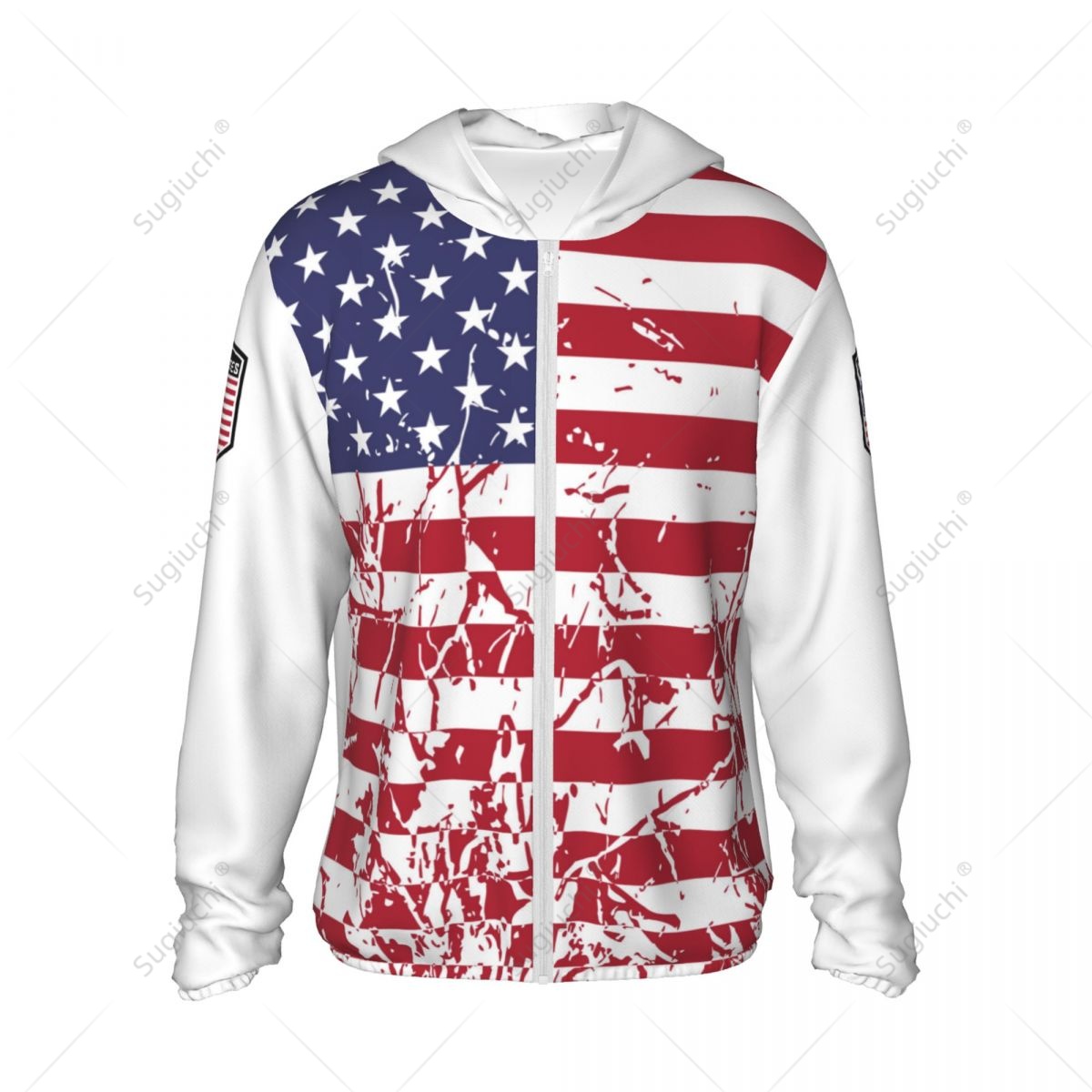 เสื้อฮู้ดกันแดดลายธงชาติสหรัฐอ - Fishing Hoodie บทวิจารณ์และราคา