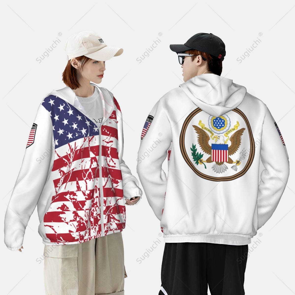 เสื้อฮู้ดกันแดดลายธงชาติสหรัฐอ - Fishing Hoodie บทวิจารณ์และราคา